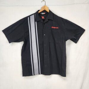 TMR Tri Mountain Racewear SNAP ON Mens XL Short Sleeve Shirt Black SNAP-ON